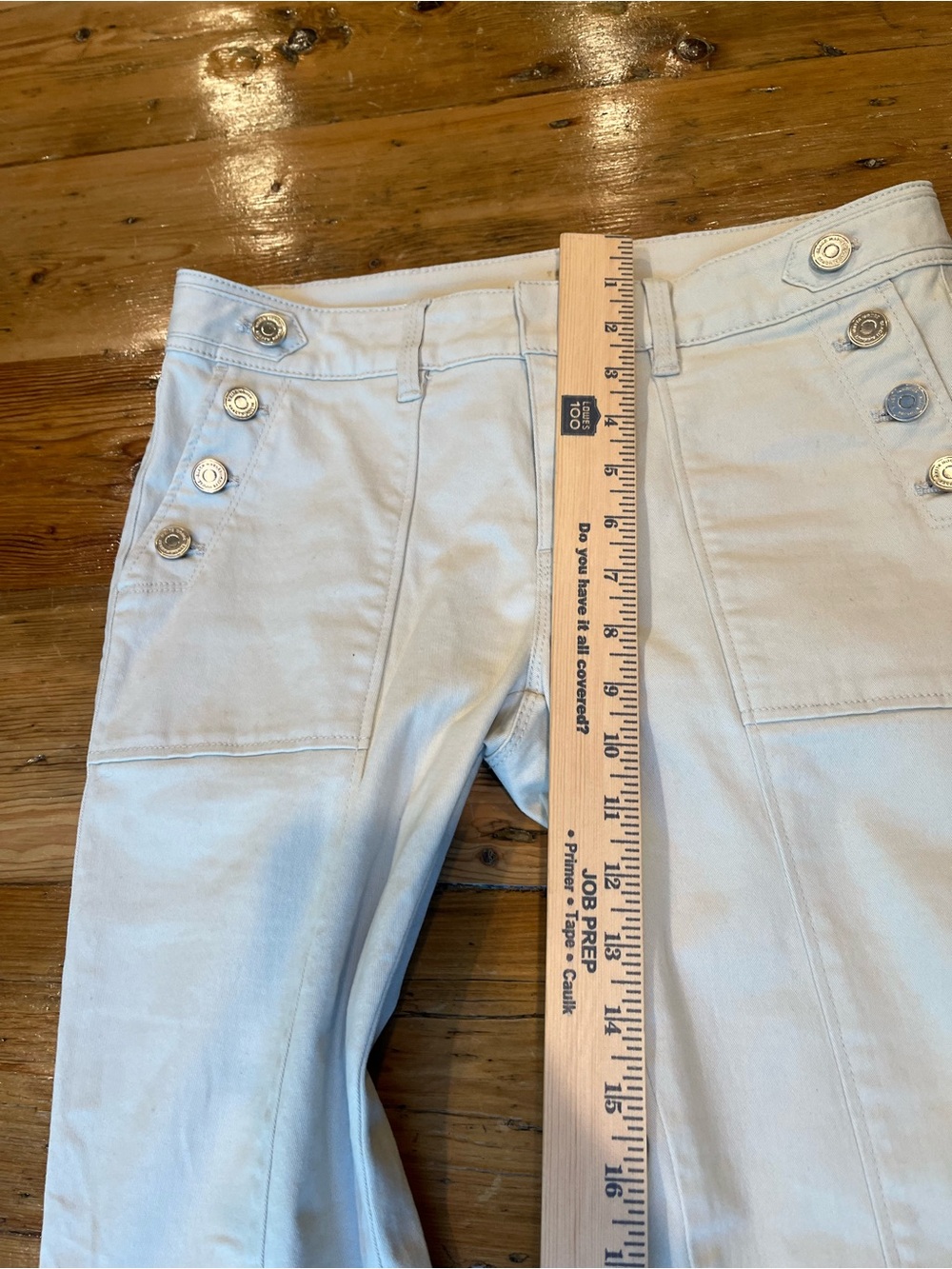 White House Black Market High-Rise Button-Front Jeans in Off-White - Picture 7 of 8